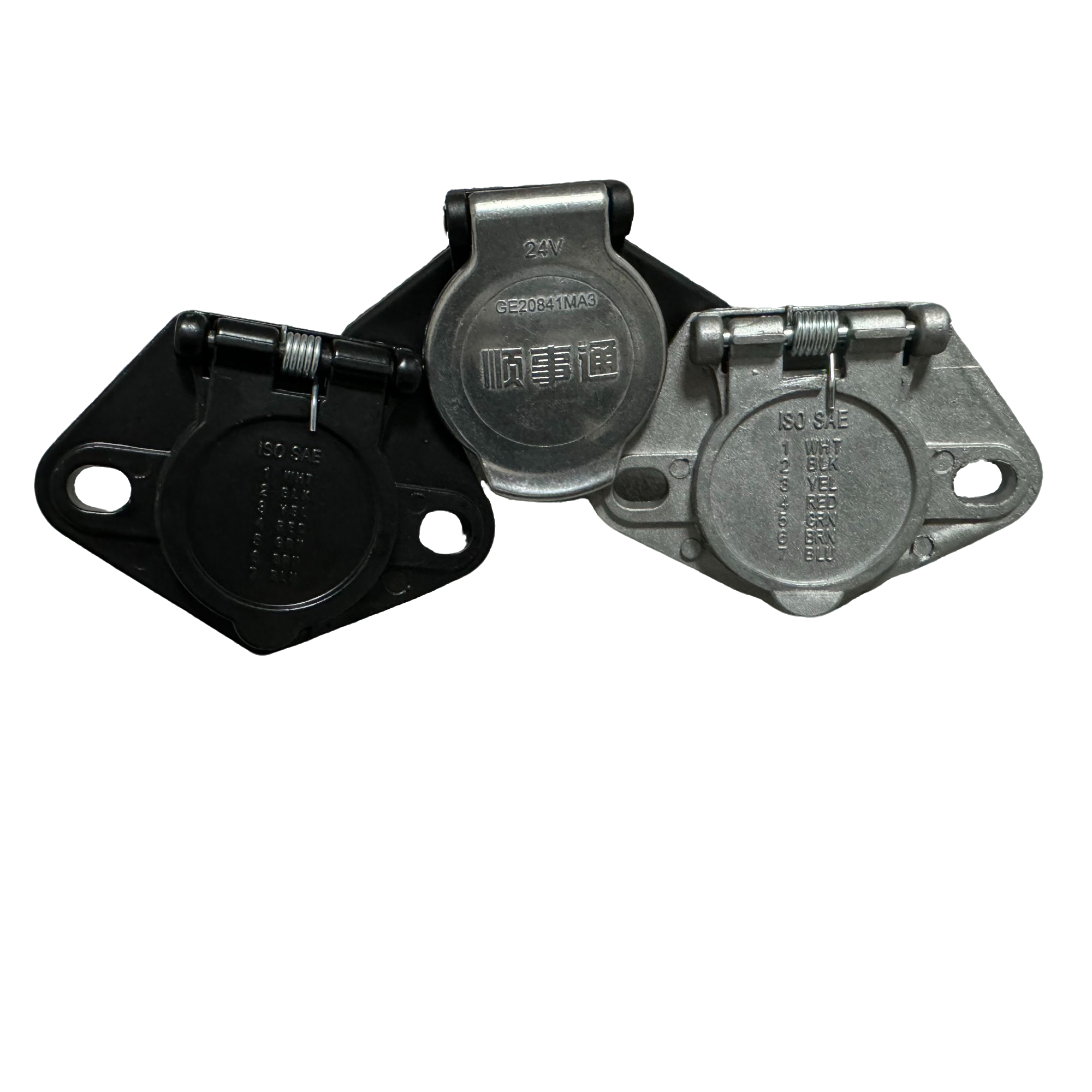 纯铜货车半挂车七孔插座七孔插头螺旋连接线插座电源通用