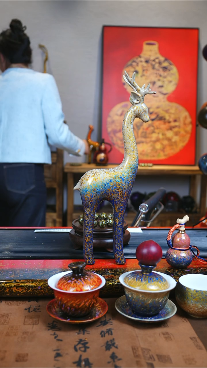 【闪购商品】JL136非遗大漆漆器一鹿有你摆件
