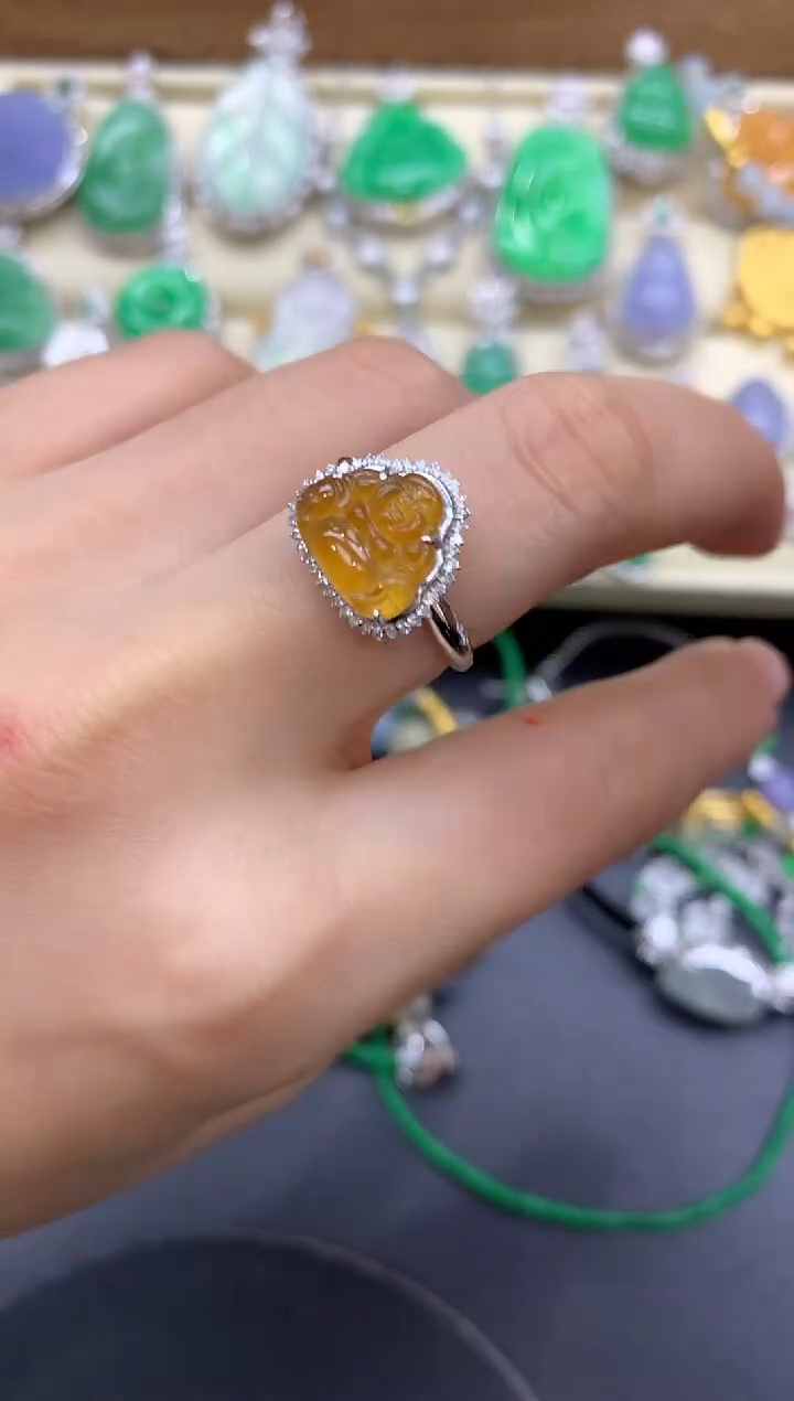 【闪购商品】翡翠戒指18K金镶嵌410-中国好珍宝