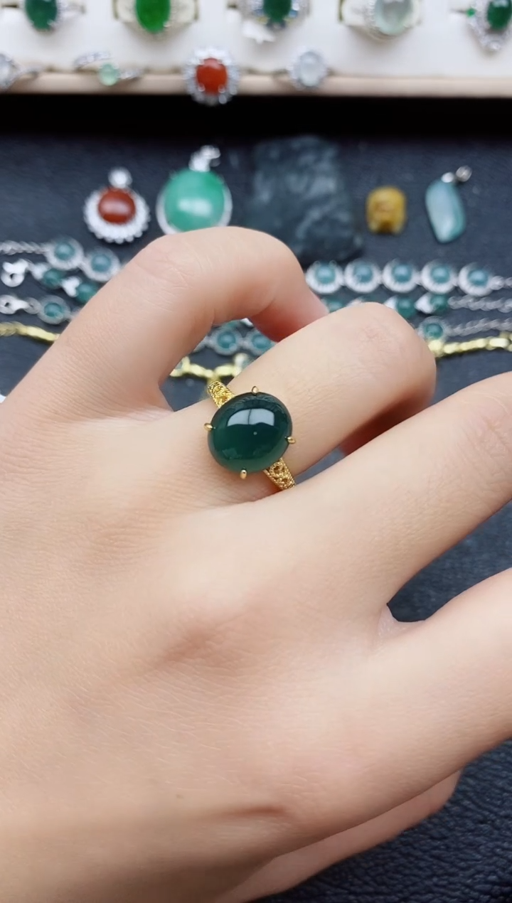 【闪购商品】翡翠戒指银S925镶嵌11111