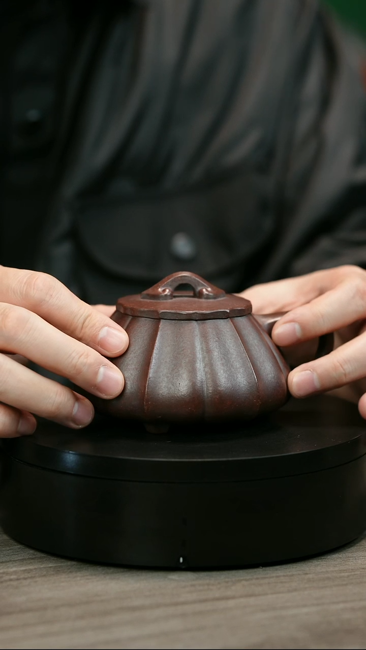 茶壶紫砂用****7H1391紫泥筋纹石瓢