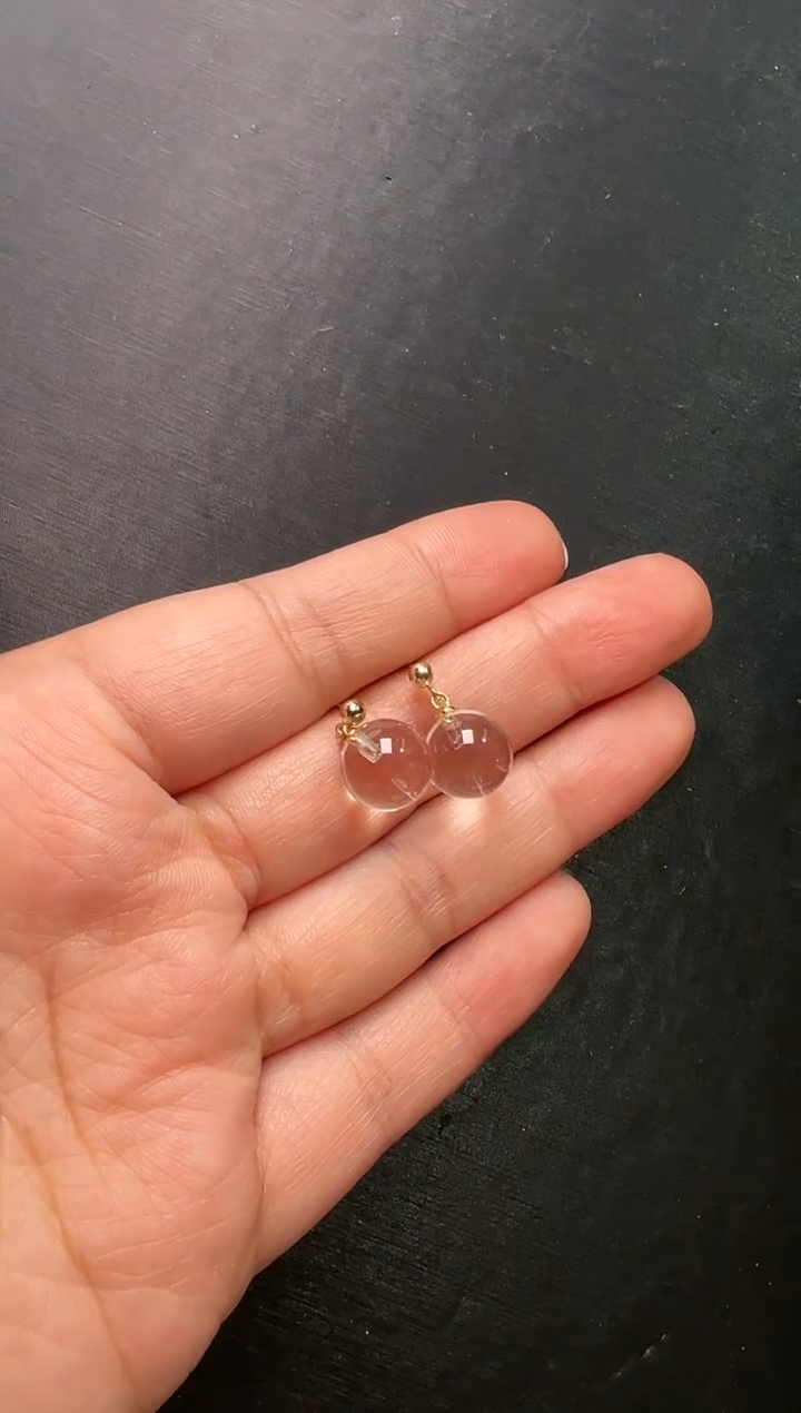 水晶耳饰未镶嵌白水晶耳钉 多样性发一M38006