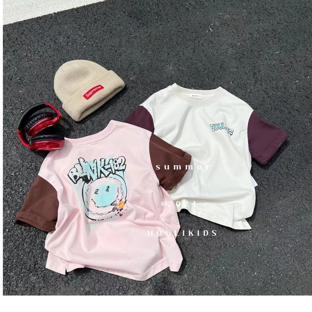 05578高端专享厚里夏款字母短袖粉色