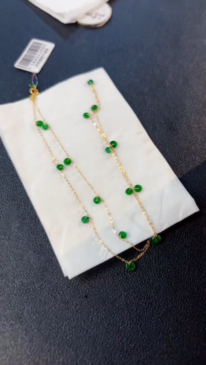 【闪购商品】翡翠颈饰18K金镶嵌缅料A货/支持复检/一件