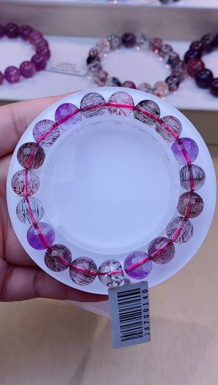 未镶嵌手链水晶黑加仑超七单圈10m+