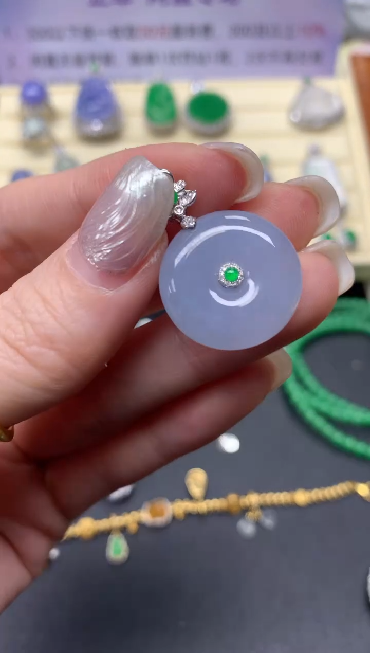 【闪购商品】翡翠吊坠(不含链)18K金镶嵌吊坠|2380+238