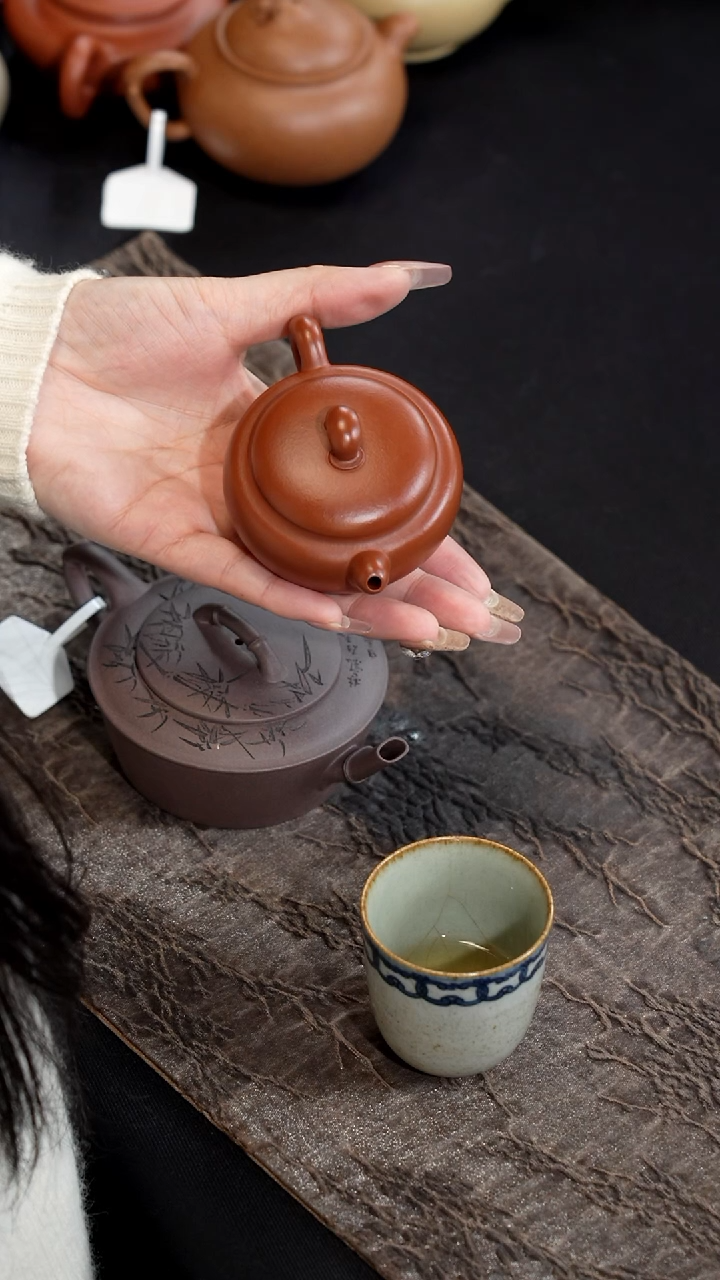 【闪购商品】紫砂茶壶朱泥小圆圆壶80cc