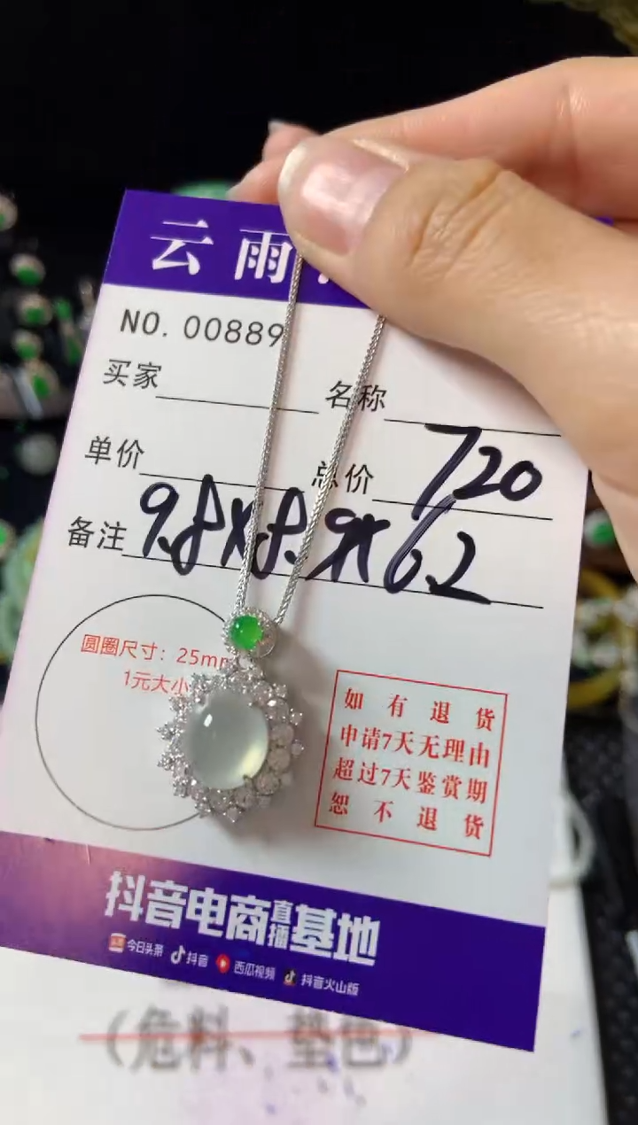 【闪购商品】翡翠颈饰银S925镶嵌翡翠