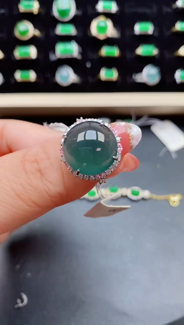 【闪购商品】翡翠戒指银S925镶嵌50850