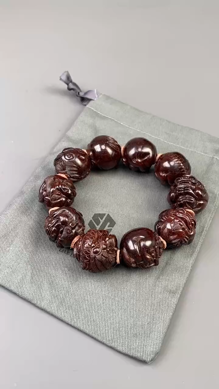 【闪购商品】檀香紫檀（小叶紫檀）手串/手链印度小叶紫檀龙生九子2.5