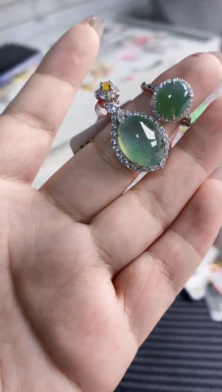 【闪购商品】翡翠戒指银S925镶嵌6666---4