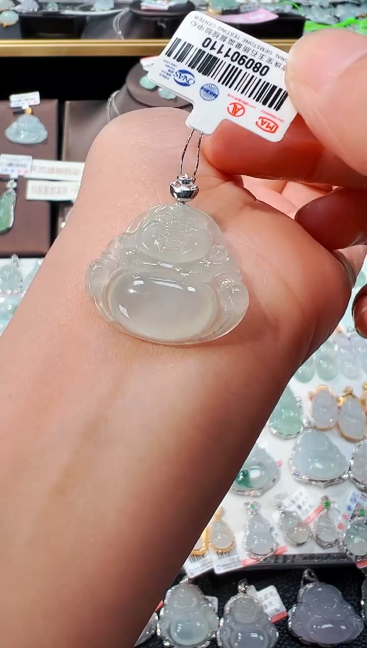 【闪购商品】翡翠吊坠(不含链)18K金镶嵌佛公吊坠1110