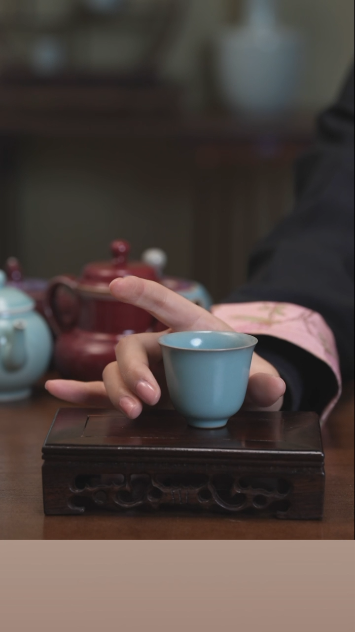 【闪购商品】清凉寺原产地仿古釉手工汝瓷铃铛杯