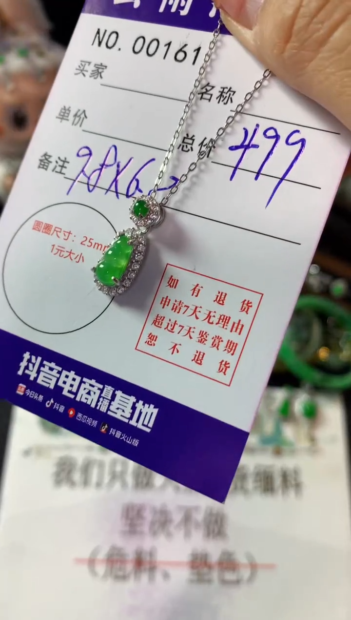 颈饰银S925镶嵌翡翠翡翠