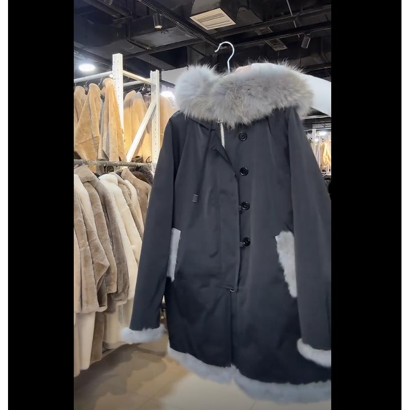 HERDERS 短款大毛领款女士派克服外套 257983