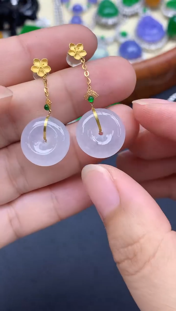 颈饰18K金镶嵌翡翠412-中国好珍宝