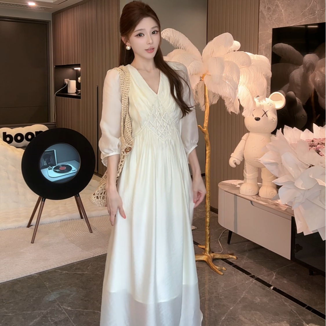 法式浪漫早秋连衣裙新款仙气森系温柔风度长款LIN004