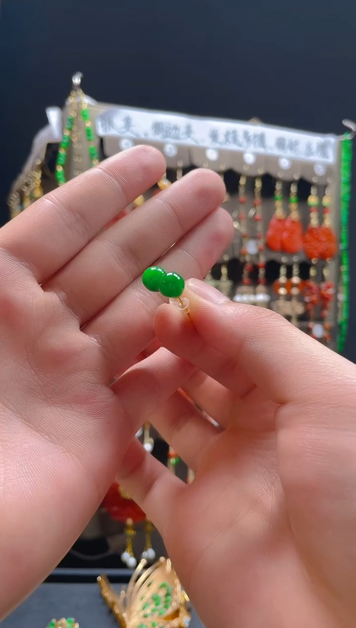 翡翠合金耳饰023翡翠饰品