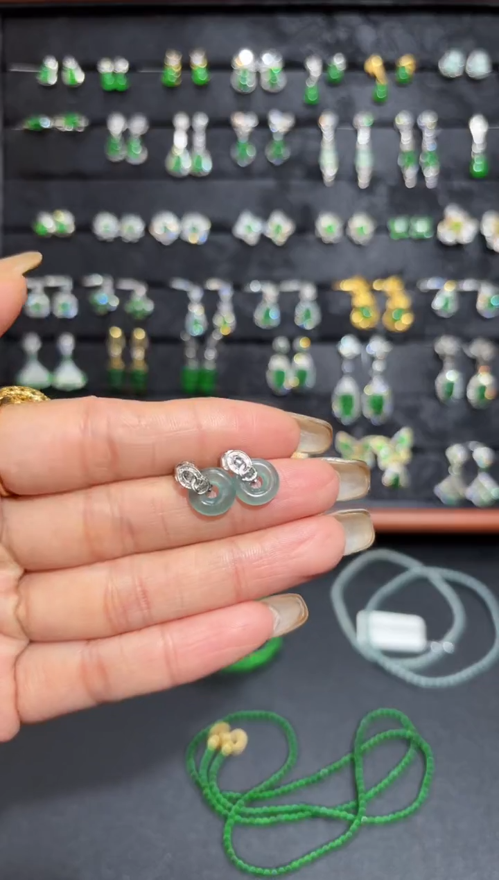 【闪购商品】翡翠颈饰银S925镶嵌甜甜圈/支持复检/一件