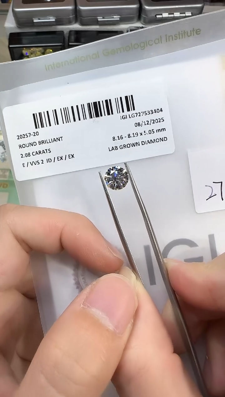 裸石实验室培育钻石@ 2.08ct 先鉴赏，再定制！
