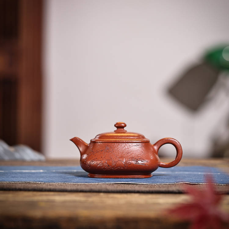 手工壶 | 王安凤卧石观云四方潘壶