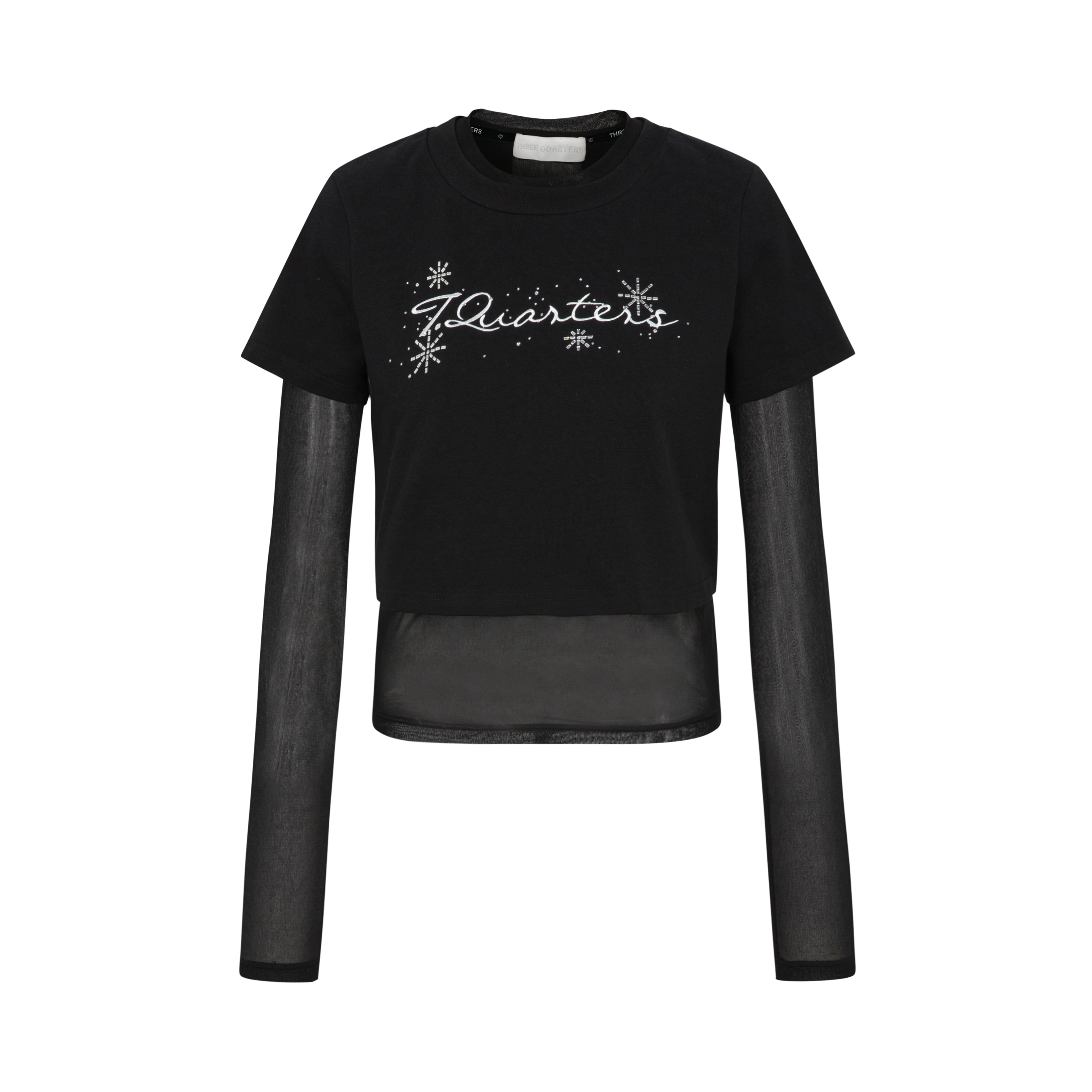 【景致】Three Quarters logo绣花烫钻两件套T恤251-9010