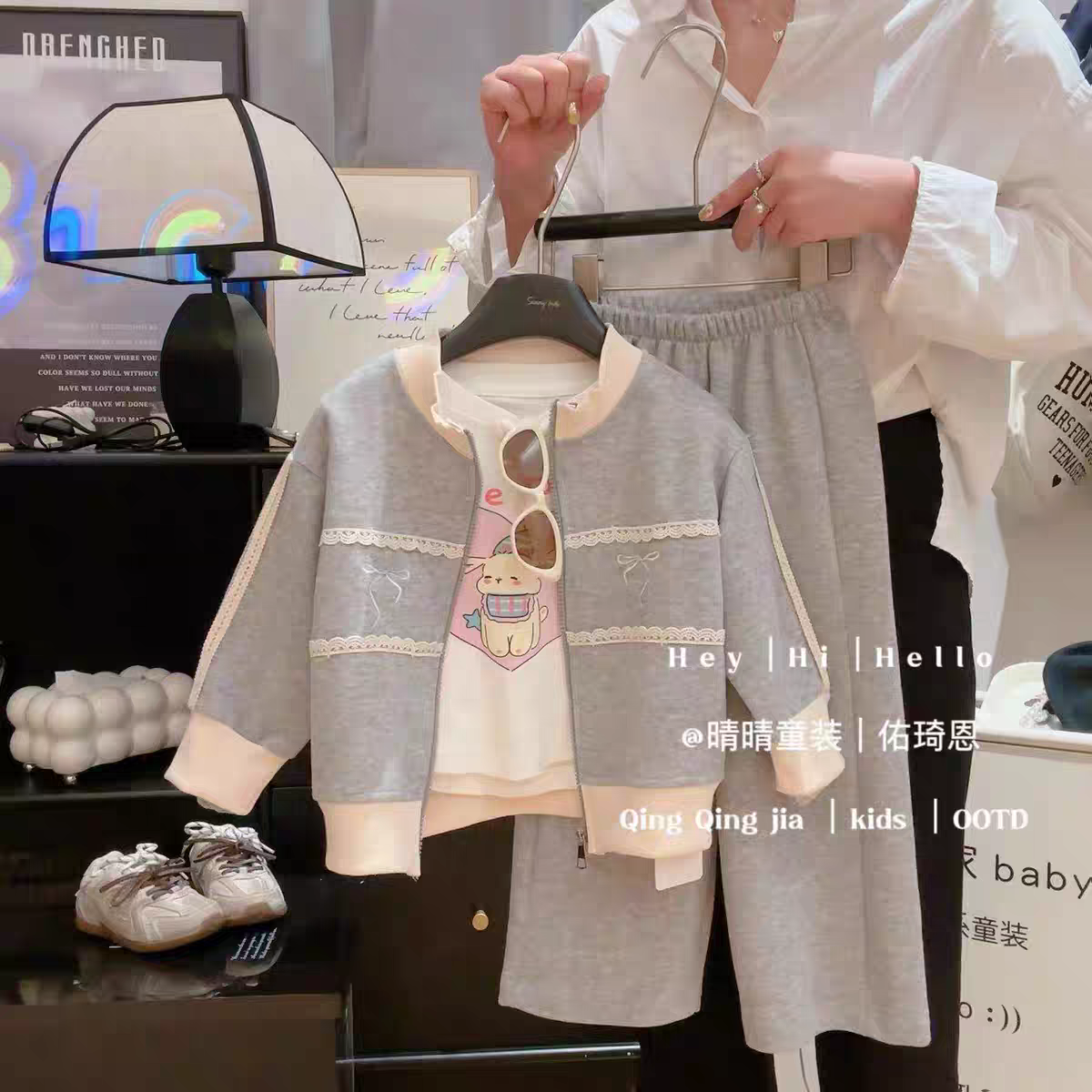 女童时尚运动套装春秋新款女孩洋气时髦外套上衣卫裤两件套休闲款