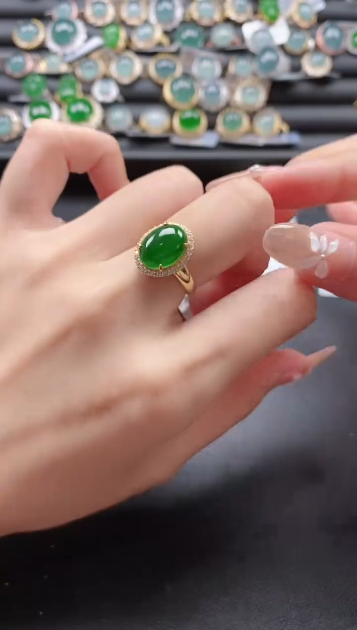 【闪购商品】翡翠戒指银S925镶嵌51151