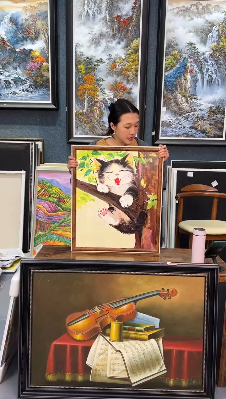 【闪购商品】油画17号 50*60 猫咪-手绘油画