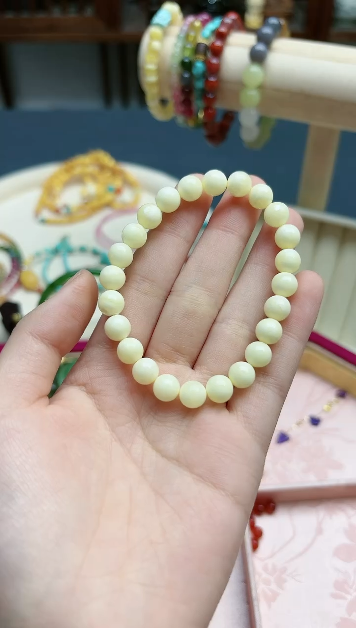 【闪购商品】蜜蜡裸石未镶嵌蜜蜡8mm手串*1 SAF