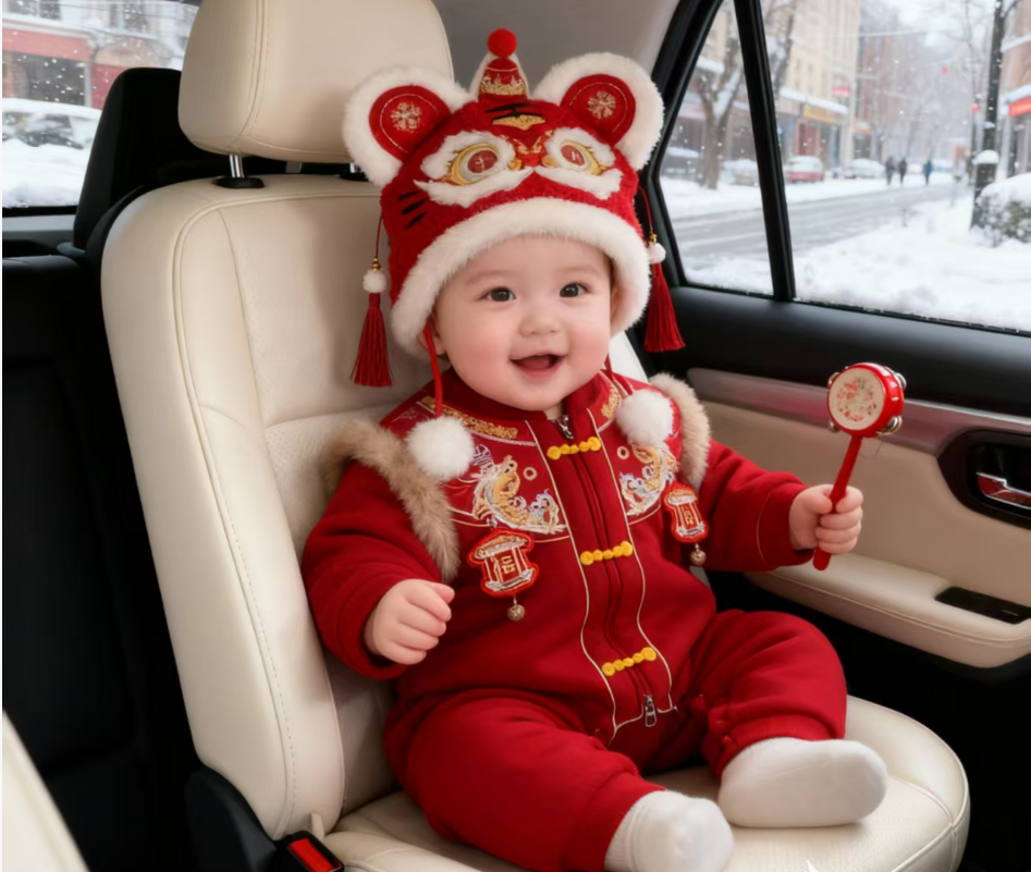 【岁喜祥狮】新年国风厚棉宝宝拜年服