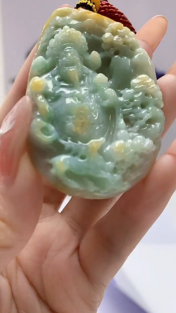 【闪购商品】定制翡翠未镶嵌4902DD-毛货挂件152