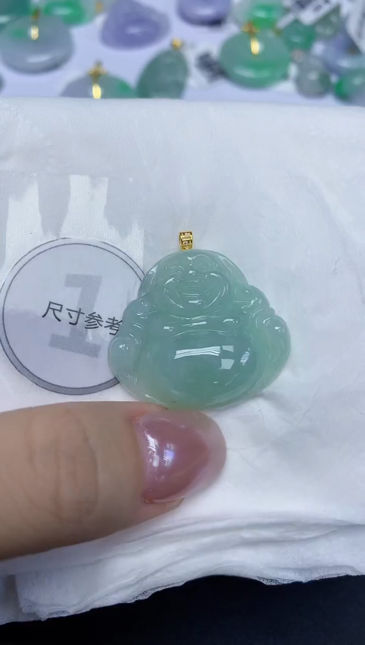 翡翠18K金镶嵌颈饰天然缅甸翡翠A货百元以上9元证书费自理