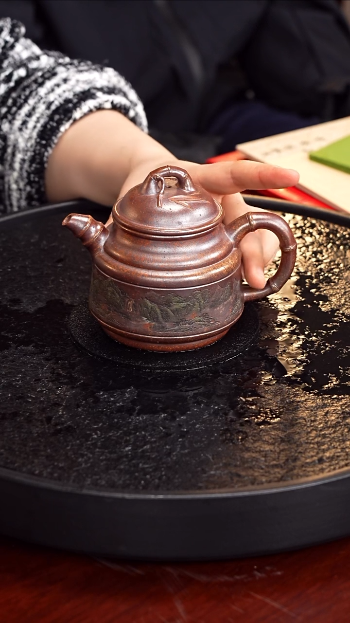 茶壶紫砂顾海荣 竹鼓97 燕霞灰 230毫升