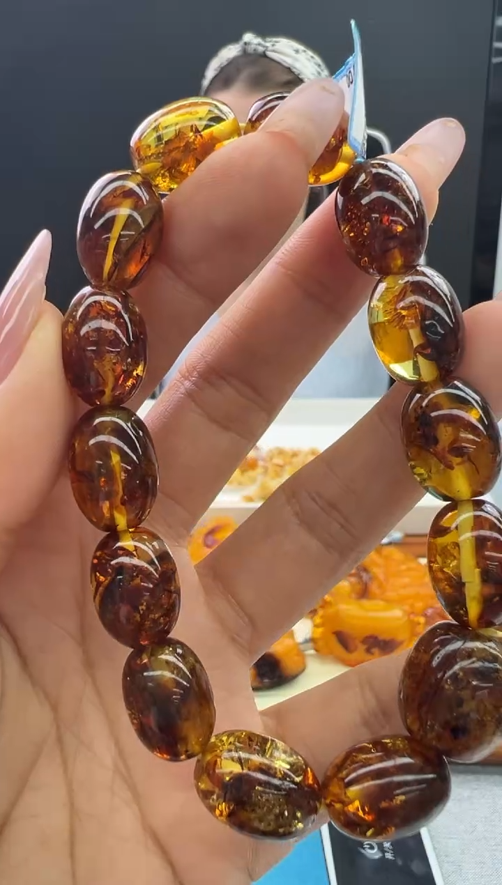 【闪购商品】琥珀手链未镶嵌142秒拍号