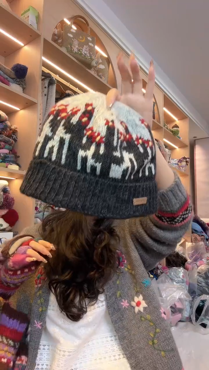 羊毛好美利奴黑色仙人掌冷帽