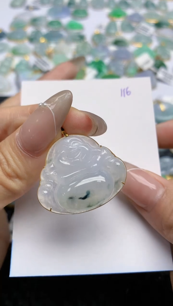 【闪购商品】翡翠颈饰18K金镶嵌天然翡翠A货