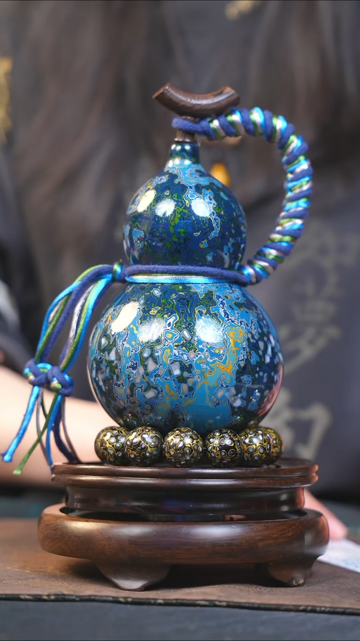 【闪购商品】YK159漆艺酒葫芦不包手串及旋转底座