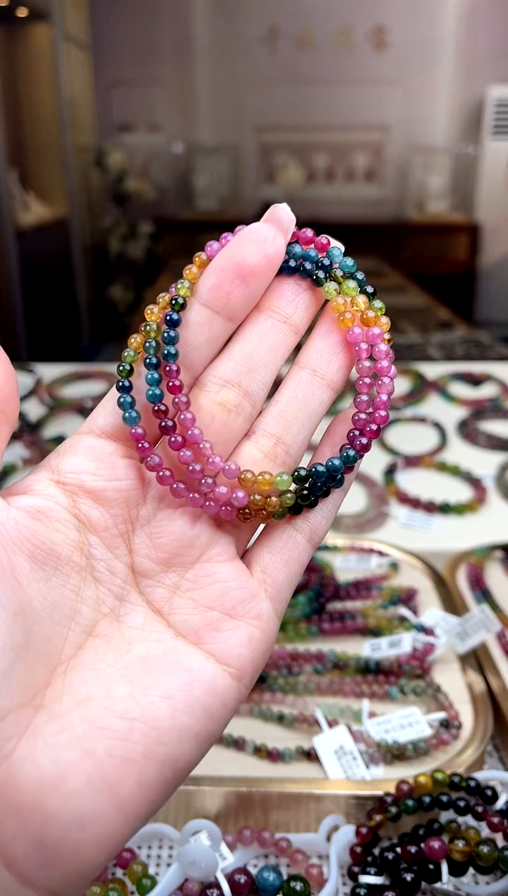 【闪购商品】碧玺/未镶嵌4mm+碧玺多圈多样性发货