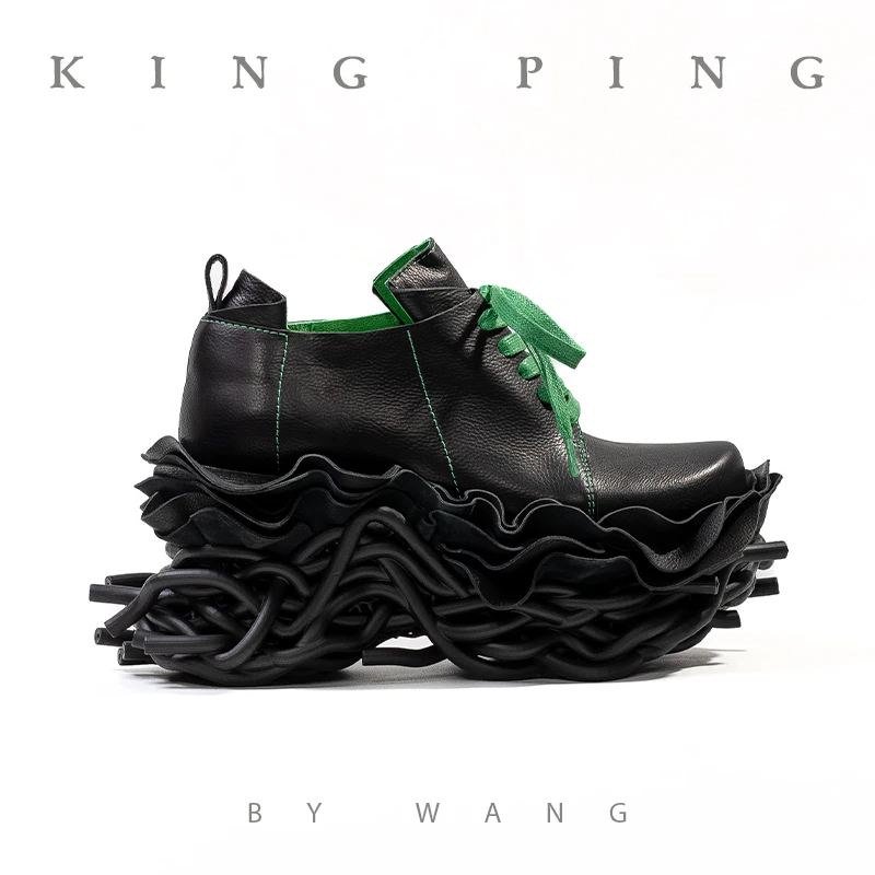 『潮漾』KING PING BY WANG原创设计师品牌女鞋百搭时尚四季鞋真皮