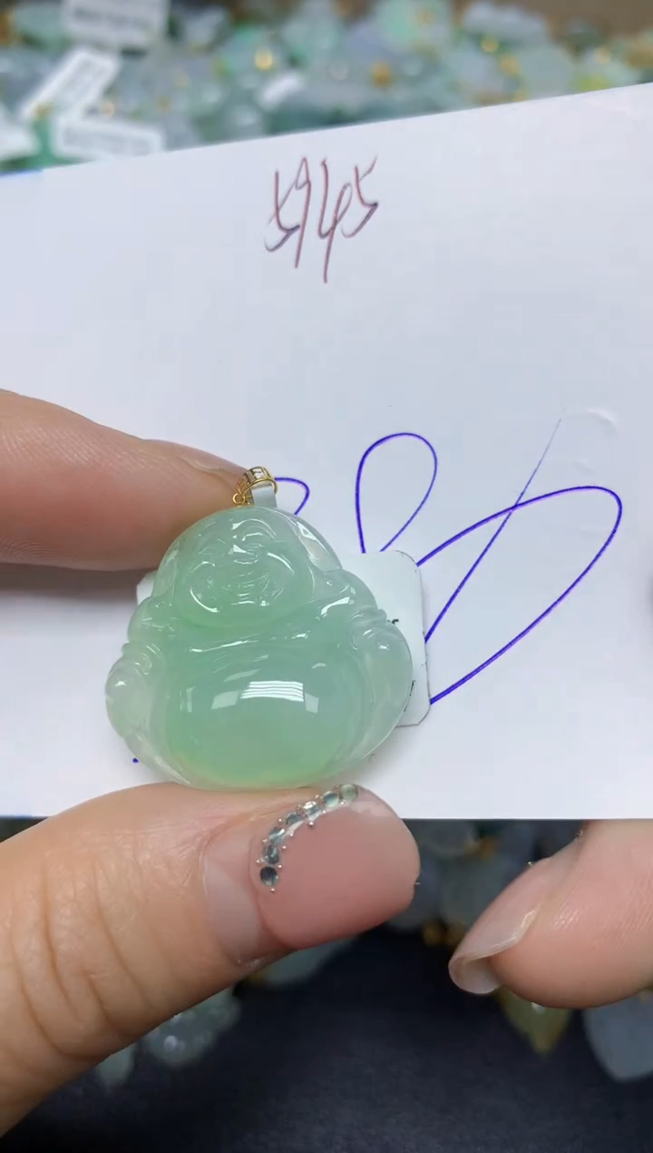 【闪购商品】翡翠挂件18K金镶嵌 天然翡翠A货