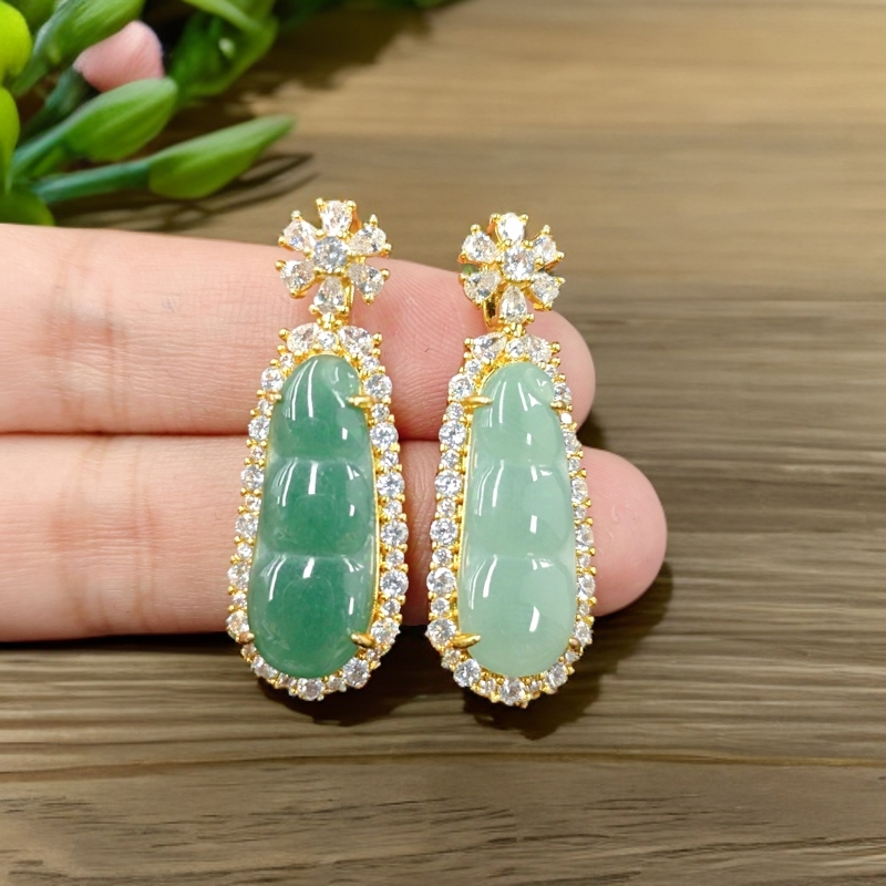 翡翠三元福豆吊坠C07-56赠礼盒合金(多样性发一)不含链