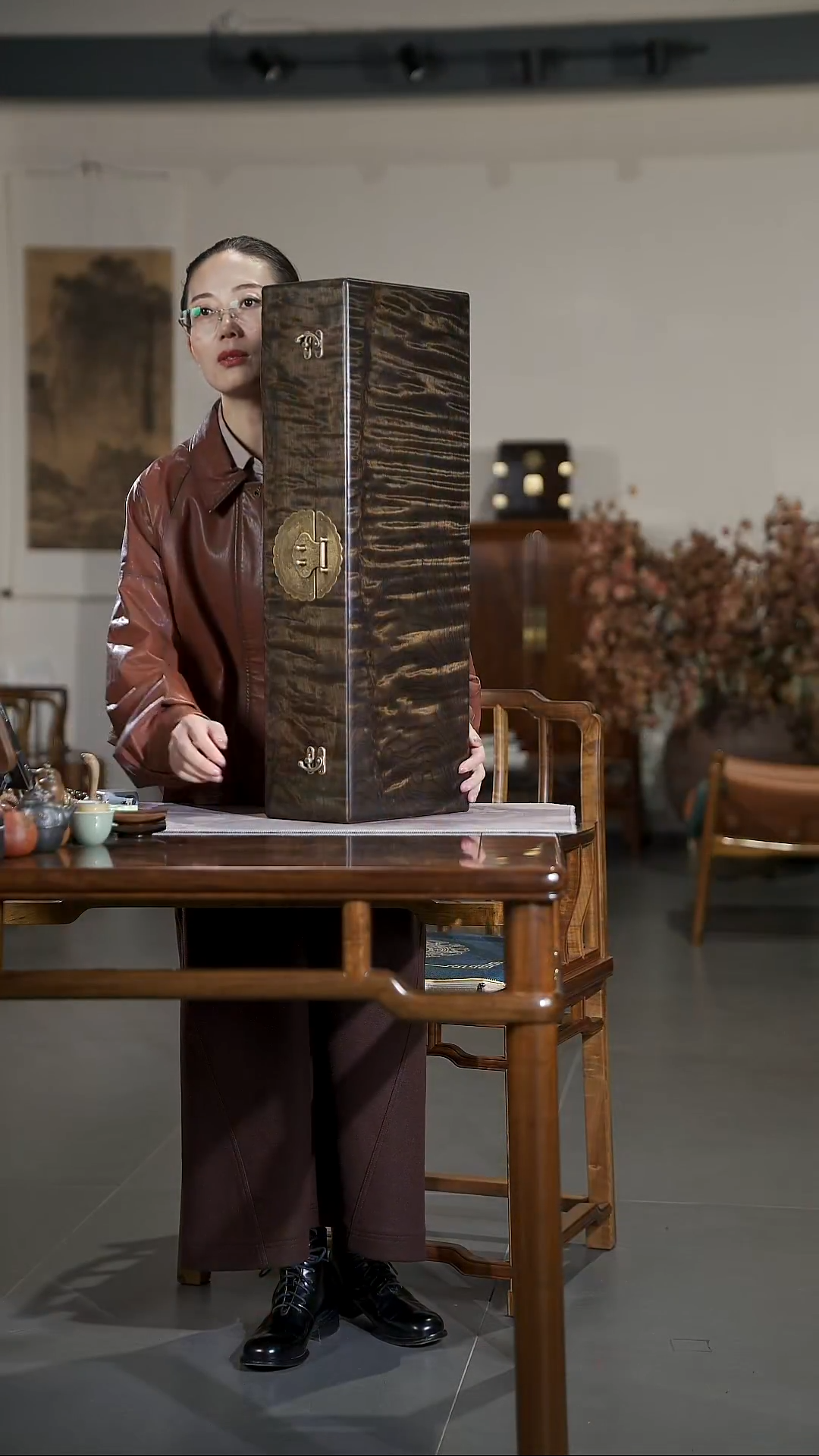 金丝楠628*云彩纹藏品级一木一器收纳首饰盒70/25/15cm