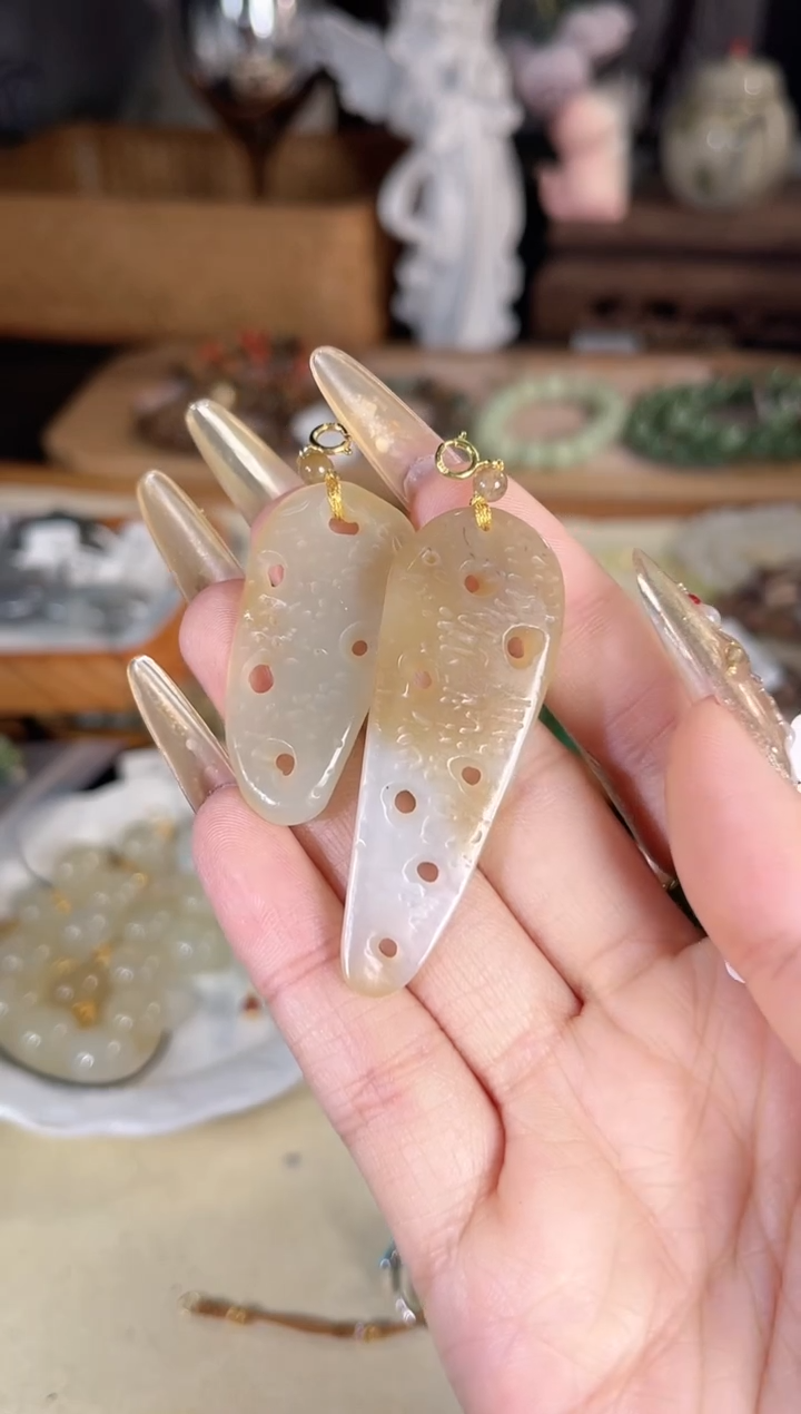 吊坠(不含链)银S925镶嵌和田玉多样性发其一