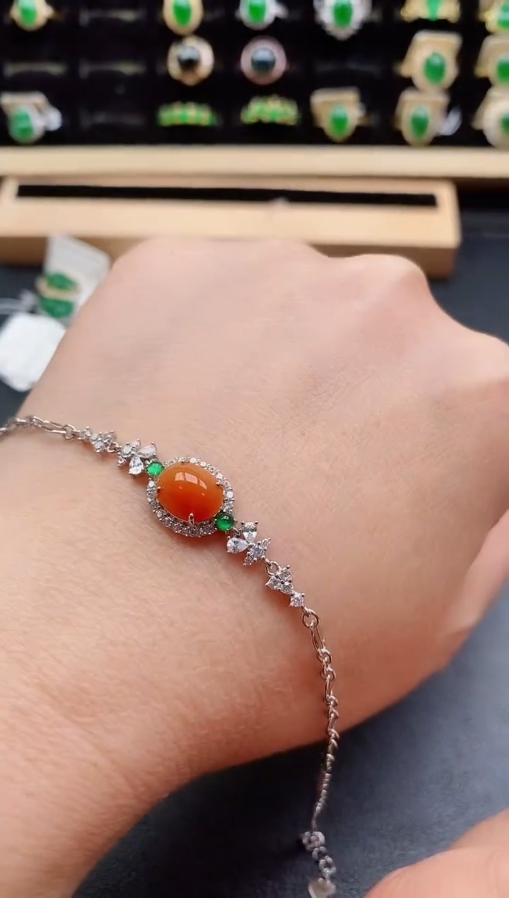 银S925镶嵌戒指翡翠1