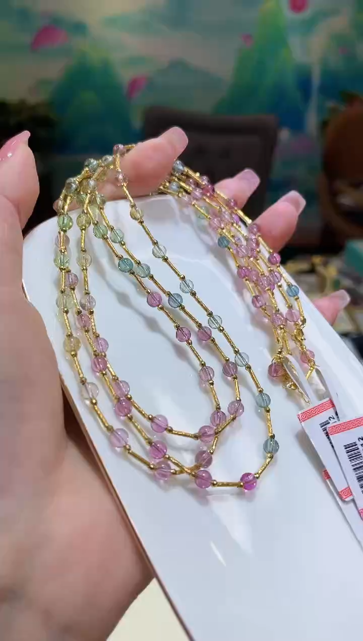 【闪购商品】碧玺手链18K金镶嵌多样性发一@@ZY40927012