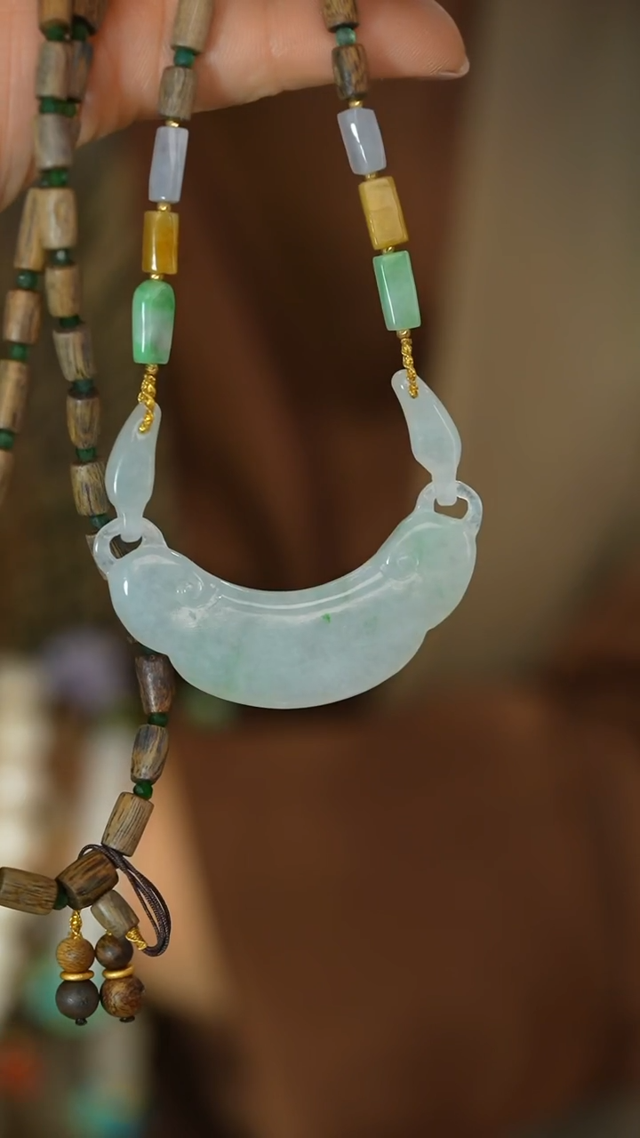 颈饰未镶嵌翡翠i*e沉香项链