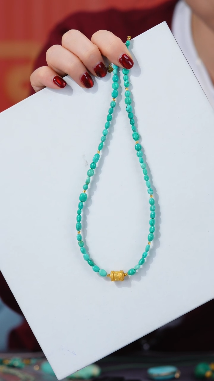 【闪购商品】绿松石项链18K金镶嵌1