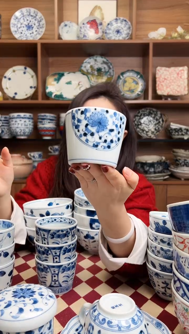 【闪购商品】瓷片【微瑕】花伊万里 荞麦汤汁杯    