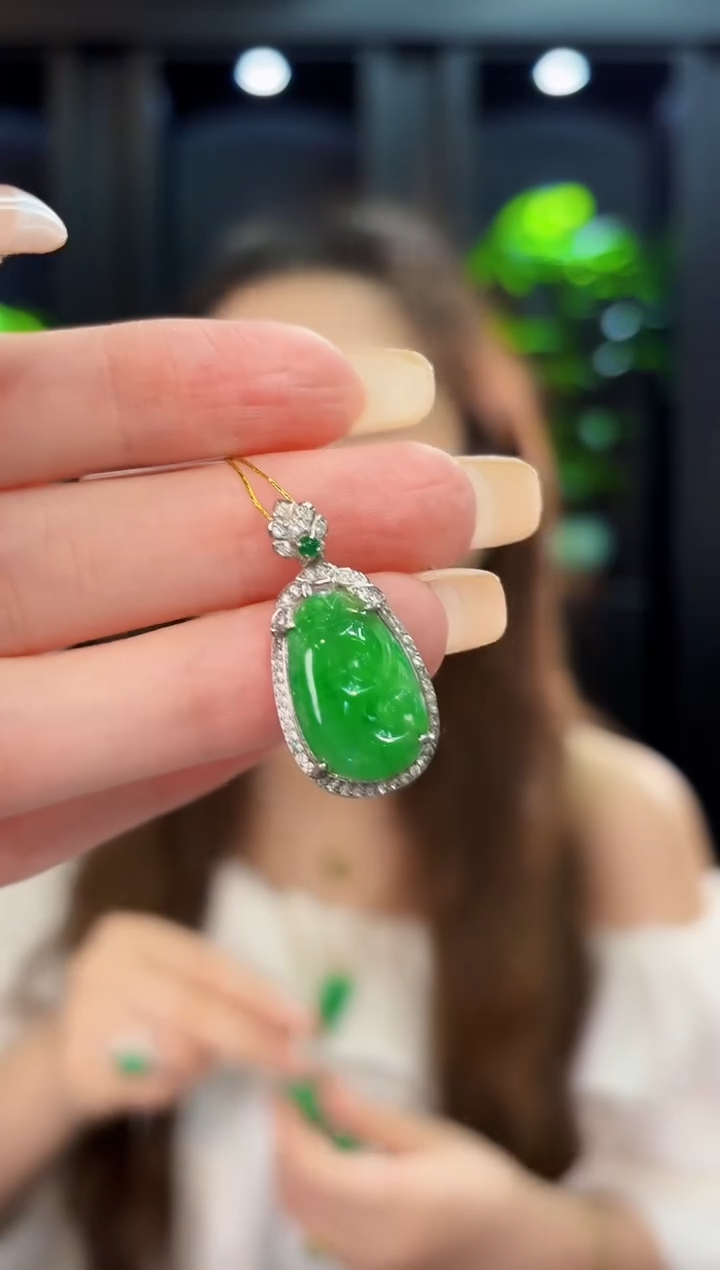 翡翠未镶嵌颈饰 缅料A货/支持复检/一件